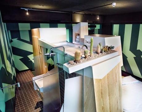 9 diseñadores participan en la creación de las habitaciones del hotel Volkshotel, Amsterdam.