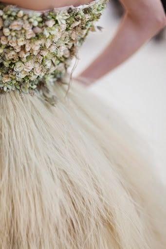 vestido novia flores