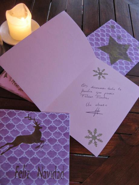 Tarjetas navideñas con stencils navideños Tarjetas navideñas con stencils navideños