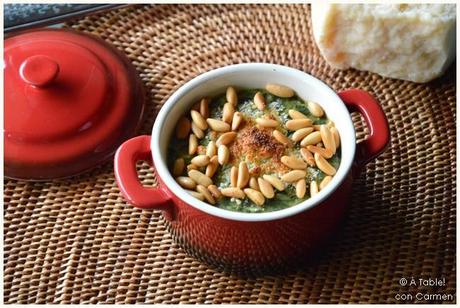 Espinacas a la Crema con Piñones