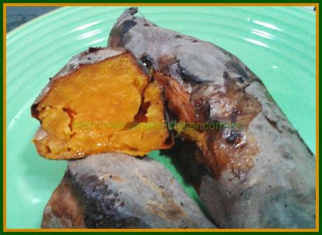 Boniatos asados y castañas asadas