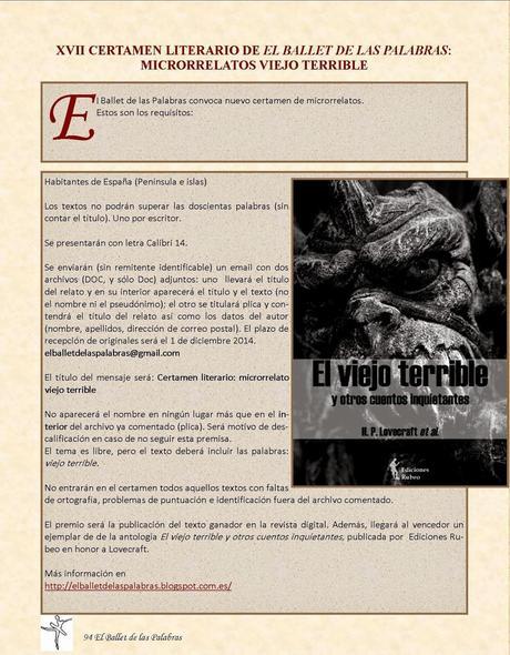 ÚLTIMOS DÍAS DEL XVII CERTAMEN DE MICRORRELATOS