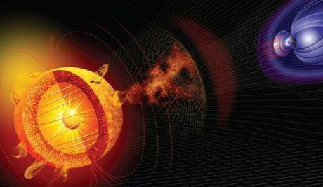 Bolsas de magma en el límite núcleo-manto y la dinámica interior de la Tierra Ilustración 7. El campo magnético terrestre es consecuencia de la dinámica interior de la Tierra. Imagen tomada de Planet Facts