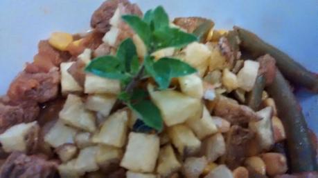 Tomaticán (mi versión) con papitas fritas. Tomaticán (mi versión) con papitas fritas.