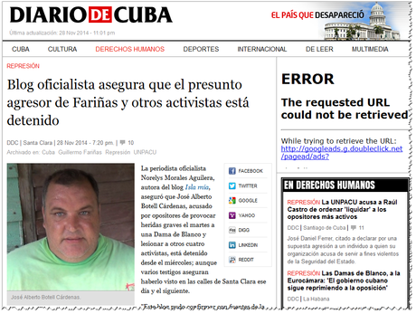 Diario oficialista de la USAID y la NED legitima mentiras de Fariñas frente periodista cubana
