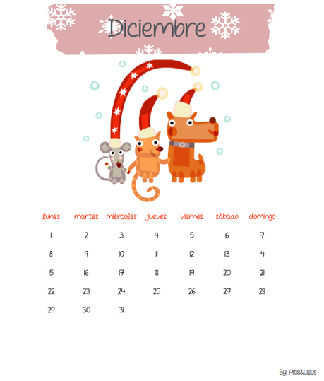 Calendario Diciembre Pitis&Lilus Calendario Diciembre Pitis&Lilus