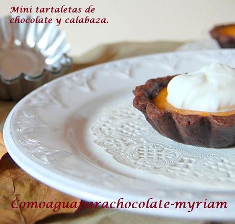 MINI TARTALETAS DE CHOCOLATE Y CALABAZA.
