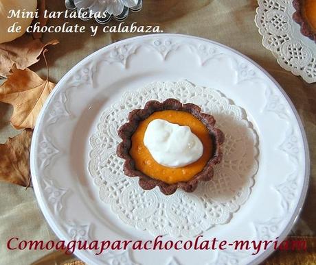 MINI TARTALETAS DE CHOCOLATE Y CALABAZA.