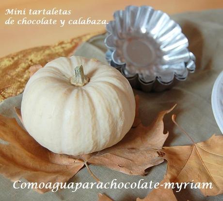 MINI TARTALETAS DE CHOCOLATE Y CALABAZA.