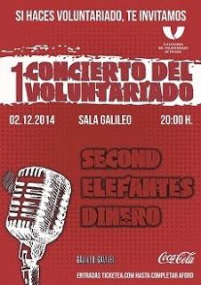 Concierto del Voluntariado en Madrid con Elefantes, Second y Dinero