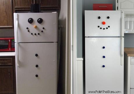 Neveras transformadas en muñecos de nieve