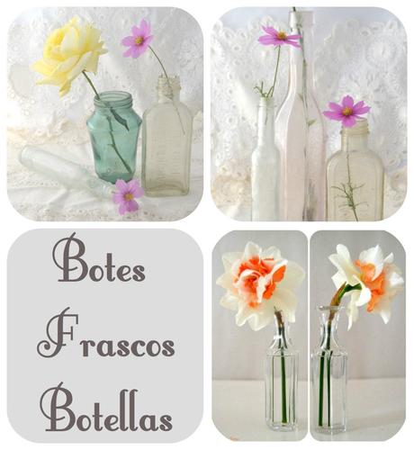 botellas, caja cristal, floreros de mesas, jarrones,copas, margaritas, rosas, centro flotante, botes metalicos, jarrars metalicas.