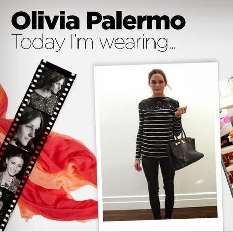 Copia el Look Working de Olivia Palermo con jersey de rayas.