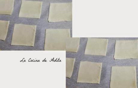 PASTELITOS DE HOJALDRE, RELLENOS CON GUINDAS, NATA, Y DECORADOS CON MERENGUE