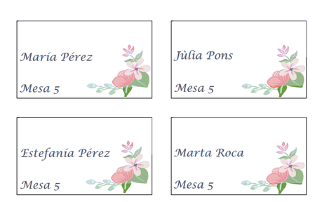 Números de mesa imprimibles para tu boda