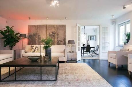 Vivir en una villa en el centro de una capital a lo grande decoración salones y comedores decoración nórdica escandinava decoración lujosa decoración americana cocinas nórdicas con isla cocinas blancas modernas casas grandes nórdicas blog decoración nórdica 