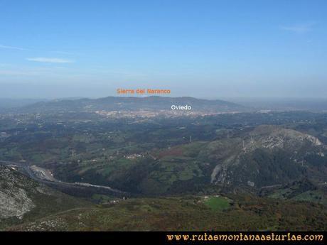 Ruta Baiña, Magarrón, Bustiello, Castiello. Vista del Naranco desde el Pico Magarrón