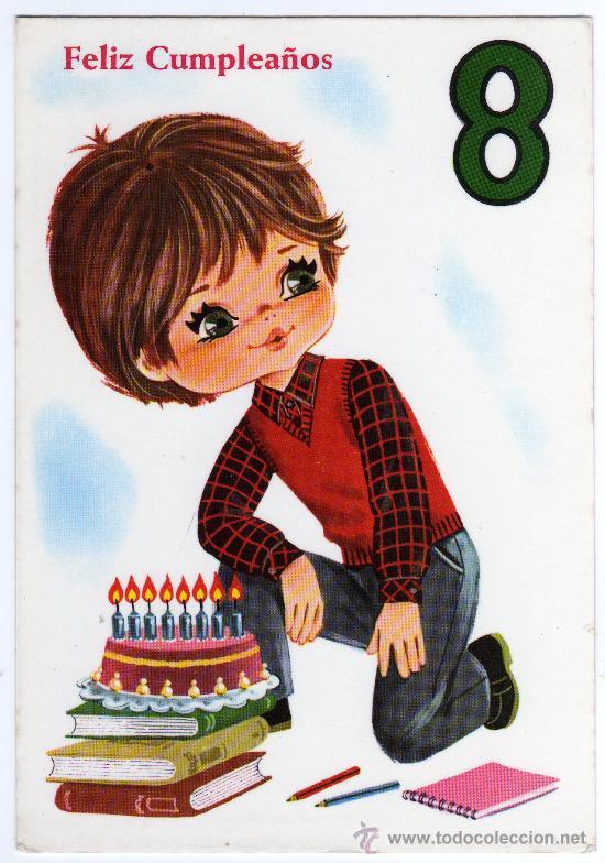 TARJETA POSTAL - FELIZ CUMPLEAÑOS 8 - COLECCIÓN SAVIR, 6136/4. (Postales - Conmemorativas)