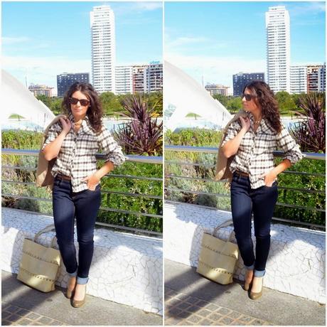 mi vestido azul, look, castellón, blog de moda, camisa de cuadros, blogger, fashion 