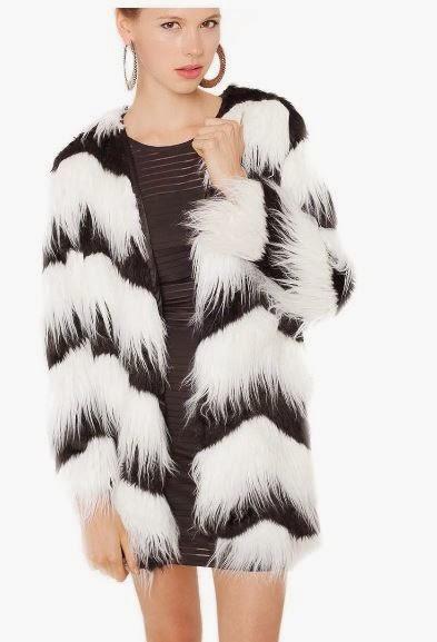 abrigo de pelo bicolor