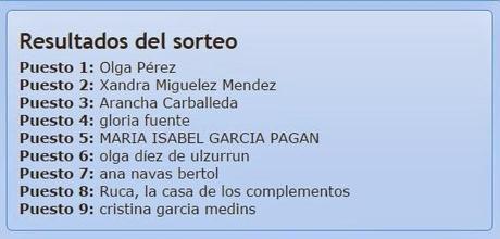 Ganadoras MEGA SORTEO ARTESANAL