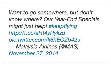 Bad Buzz Malaysia Airlines: un tweet desata la polémica