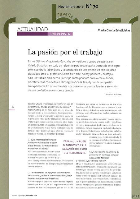 Marta García en revistas y congresos profesionales