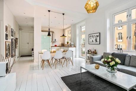 Aires nórdicos para este apartamento de aspecto hogareño.