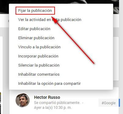 Google+ ahora permite fijar publicaciones en la parte superior del perfil de usuario y páginas