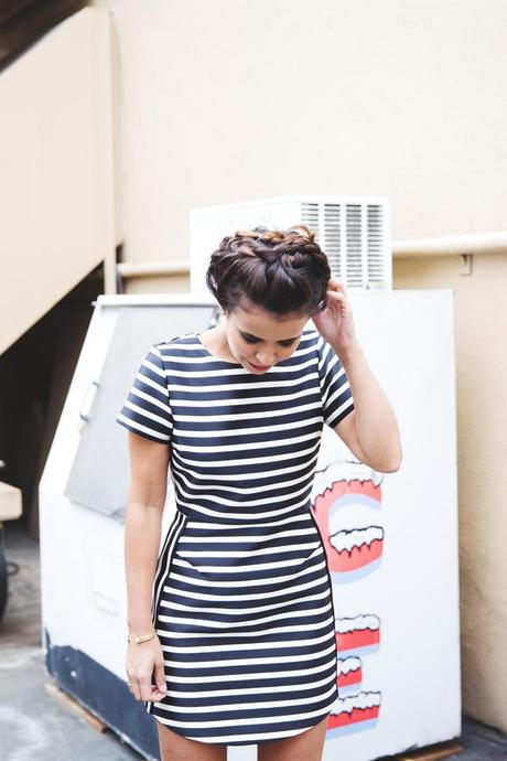 Sriped_Dress-Sony_Pictures-Barkley_The_Pom-Outfit-Denim_Jacket-Street_Style-2