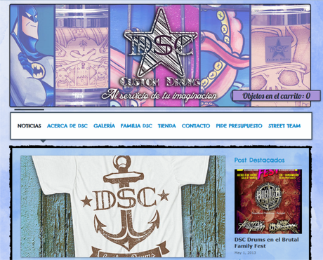 Captura de pantalla de la web de dsc drums