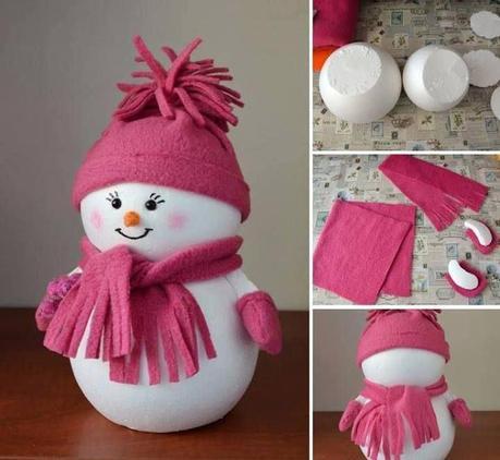 27 ideas creativas para hacer adornos de muñecos de nieve muneco de nieve 1