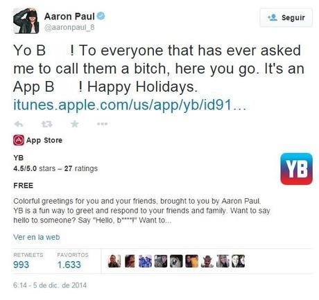 Aaron Paul de Breaking Bad lanza su app de mensajes para iOS