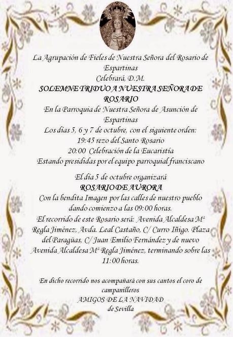 Triduo y Rosario de la Aurora a Ntra. Sra. del Rosario de Espartinas (Sevilla).