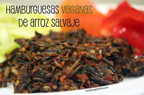 Hamburguesas veganas de arroz salvaje