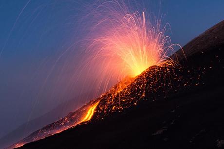 Mount Etna lava fountain, August 2014