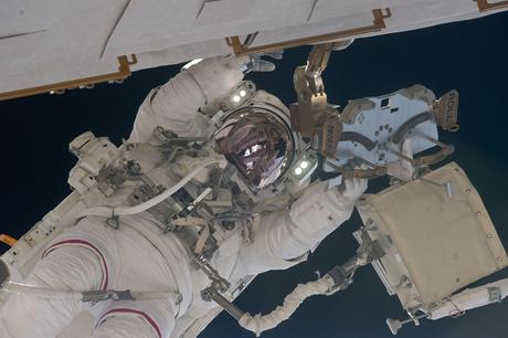 May 22 NASA astronaut Andrew Feustel, STS-134 mission specialist, participates in the mission's 2nd session of EVA as construction and maintenance continue on the ISS