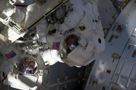 May 25 NASA astronauts Andrew Feustel (left) and Michael Fincke during STS-134