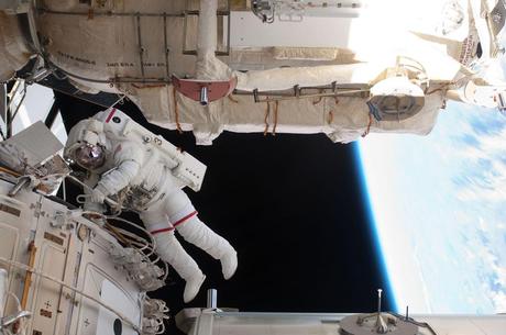 NASA astronaut Andrew Feustel is pictured during the STS-134 mission's third spacewalk