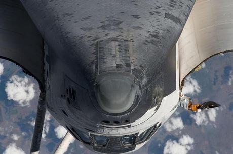 Endeavour Nose - Coming in to dock at ISS