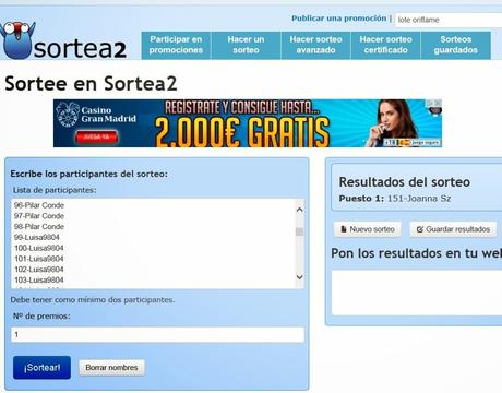 Y LA GANADORA DEL SORTEO DE NAVIDAD ES....