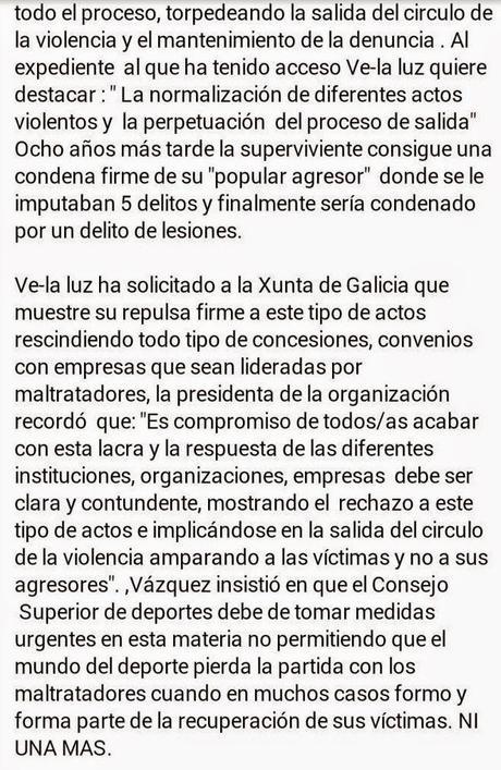 La Asociación Ve-la-luz pide que aparten del deporte a Jacinto Artigas y Eduardo Lamas, condenados por maltrato a sus parejas La Asociación Ve-la-luz pide que aparten del deporte a Jacinto Artigas y Eduardo Lamas, condenados por maltrato a sus parejas