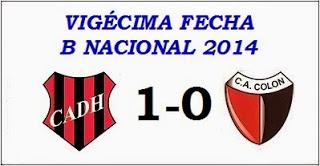 Douglas Haig:1 - Colón:0 (Fecha 19°)