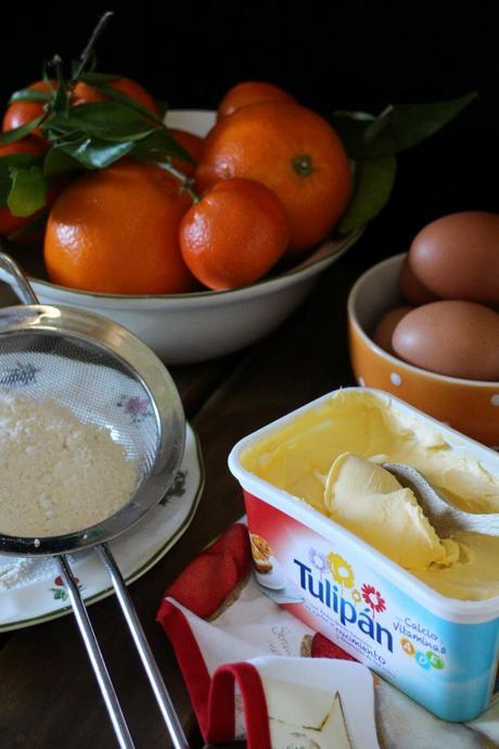 Bizcocho de mandarina con curd de limón y mandarina