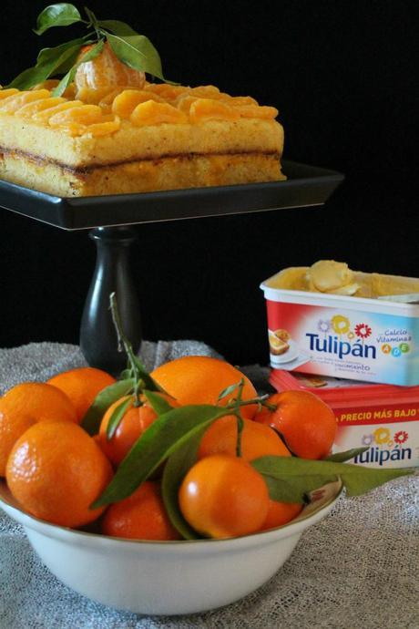Bizcocho de mandarina con curd de limón y mandarina