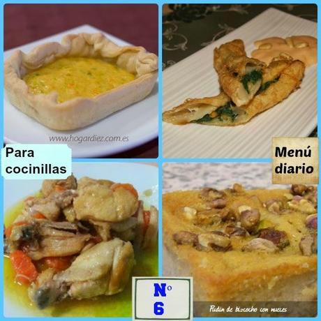 MENÚ DIARIO PARA COCINILLAS, MENU Nº 6