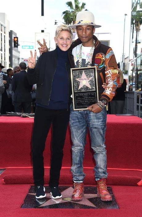 Pharrell Williams DeGeneres Paseo de la Fama de Hollywood