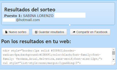Ganadora sorteo Kit de pedida de mano de Lunares de Papel