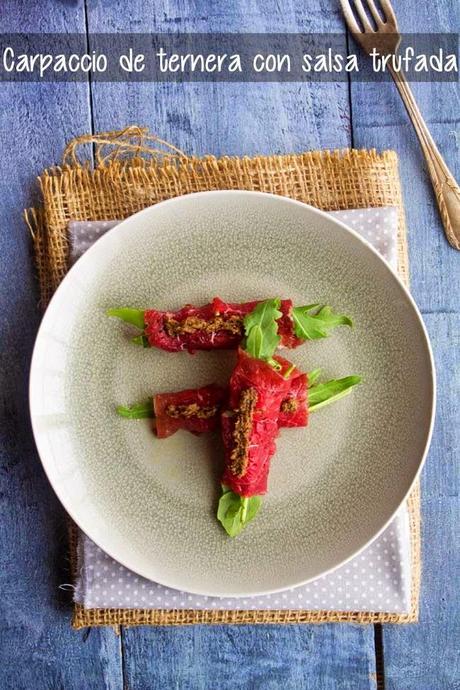 Carpaccio de ternera con salsa trufada