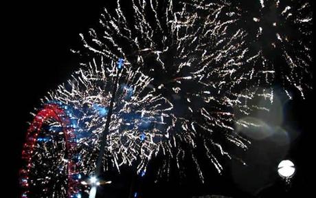 Fuegos artificiales London Eye